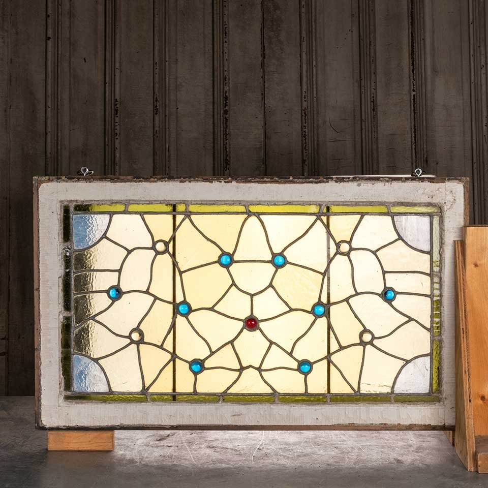 33x20 Antique Stained Glass Window Sash image 5