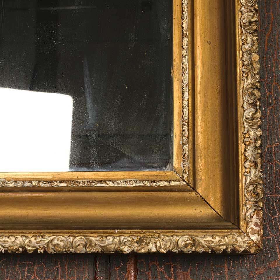 17x20 Antique Wood & Gesso Framed Mirror image 6