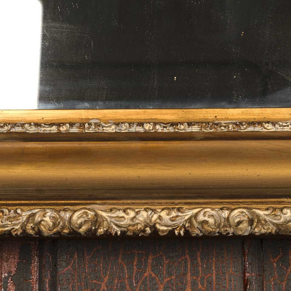 17x20 Antique Wood & Gesso Framed Mirror image 7