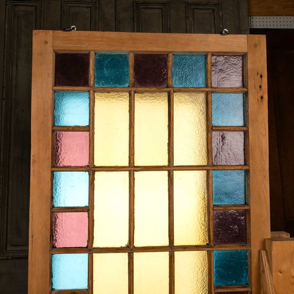 24x37 Antique Colored Glass Window Sash image 3