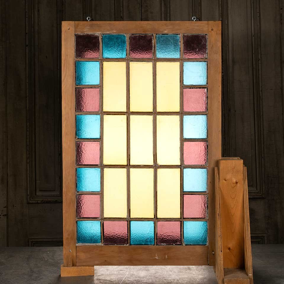 24x37 Antique Colored Glass Window Sash image 5