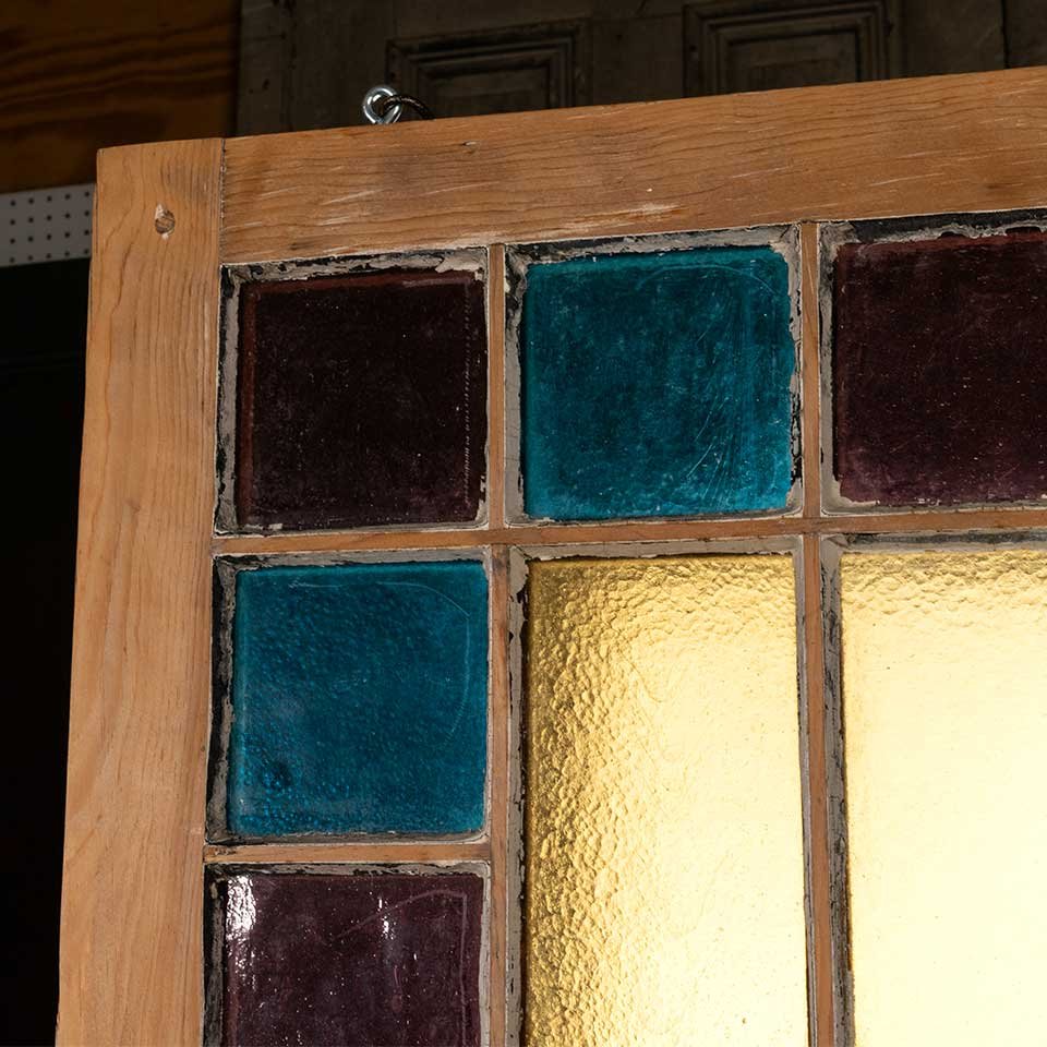 24x37 Antique Colored Glass Window Sash image 8