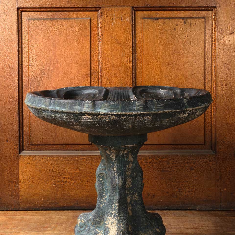 19x19 Vintage Cast Concrete Garden Birdbath image 3