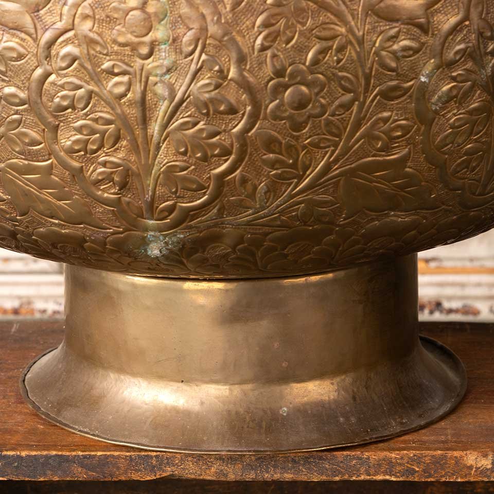 14x27 Large Vintage Ornate Brass Vase image 2