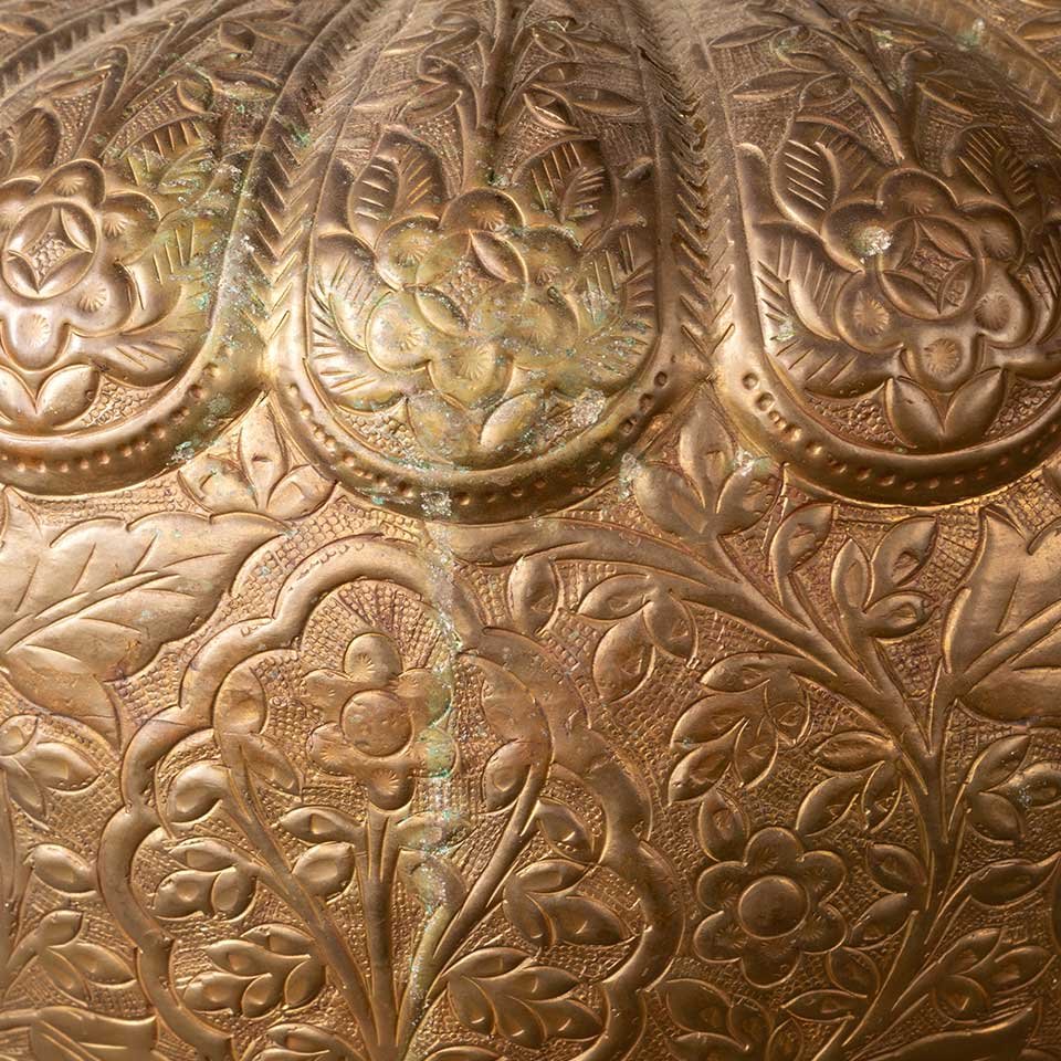 14x27 Large Vintage Ornate Brass Vase image 3