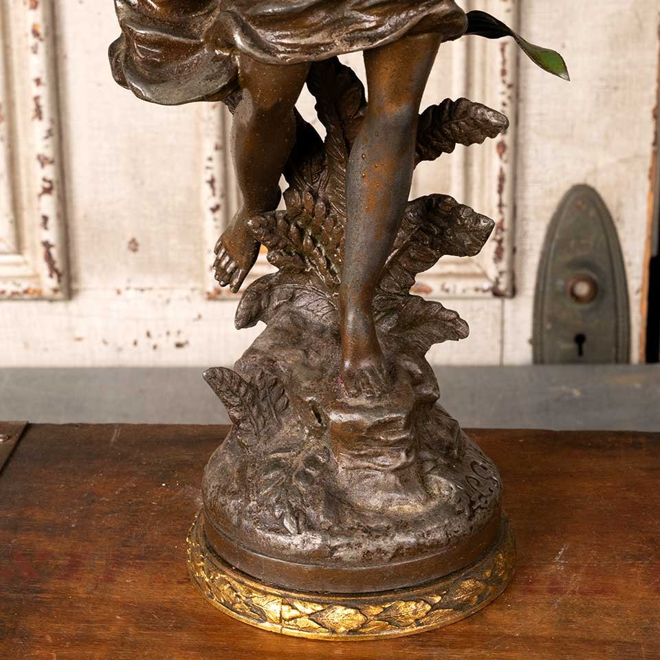 24" Art Nouveau Figural Newel Post Lamp image 3