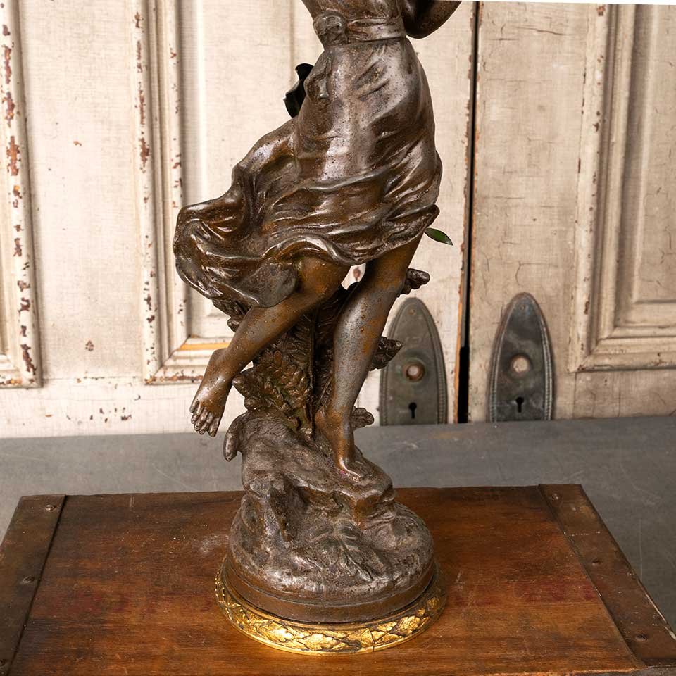 24" Art Nouveau Figural Newel Post Lamp image 6