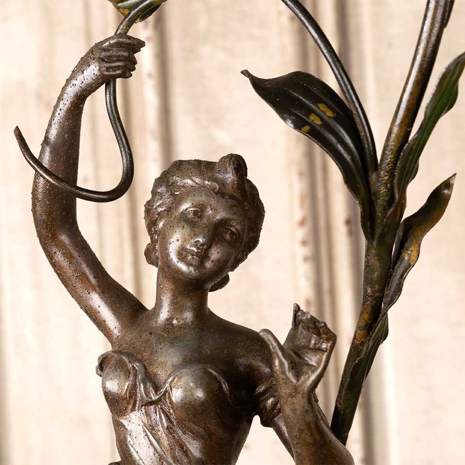 24" Art Nouveau Figural Newel Post Lamp image 7
