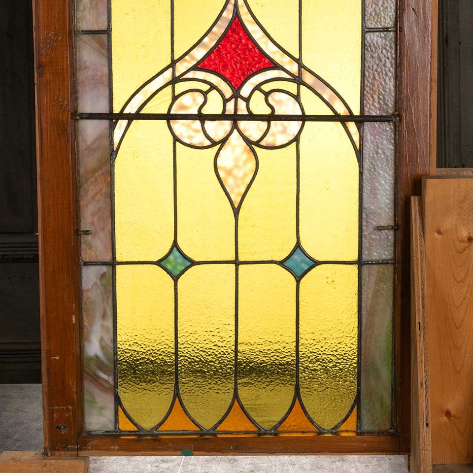 22x39 Antique Stained Glass Window Sash image 3