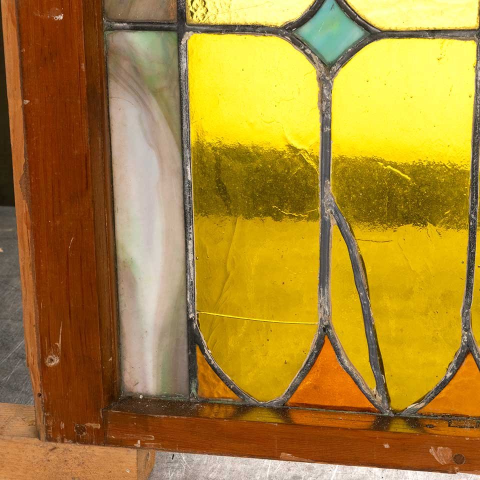 22x39 Antique Stained Glass Window Sash image 3