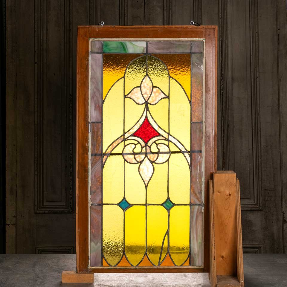 22x39 Antique Stained Glass Window Sash image 5