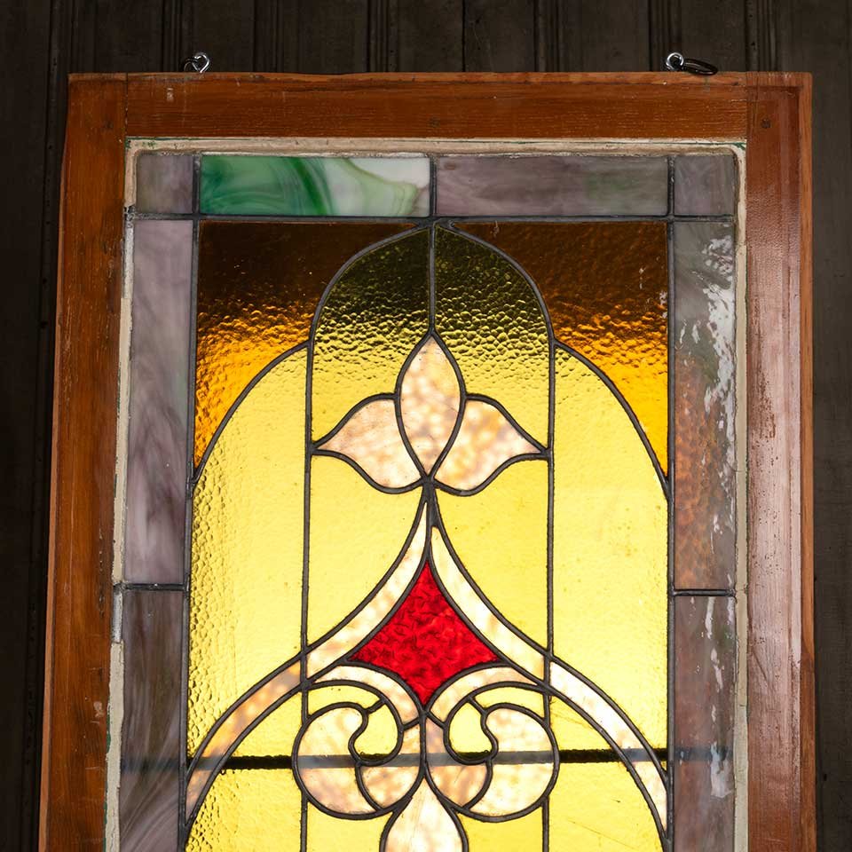22x39 Antique Stained Glass Window Sash image 7