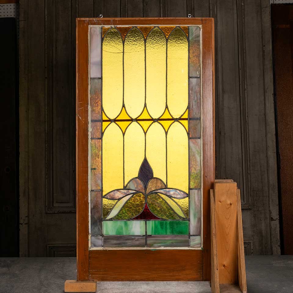 23x43 Antique Stained Glass Window Sash image 5