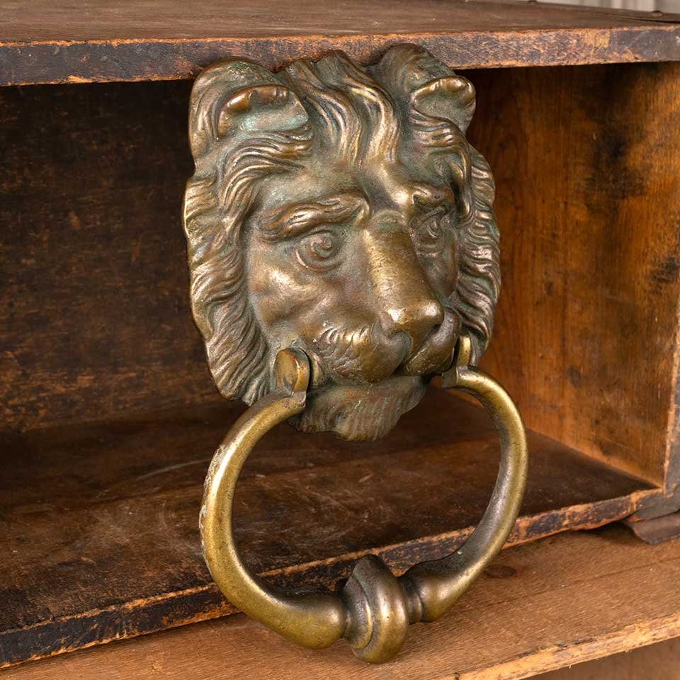 5x8 Vintage Cast Brass Lion Door Knocker image 5