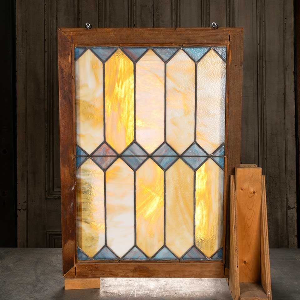 25x35 Framed Antique Stained Glass Window image 5