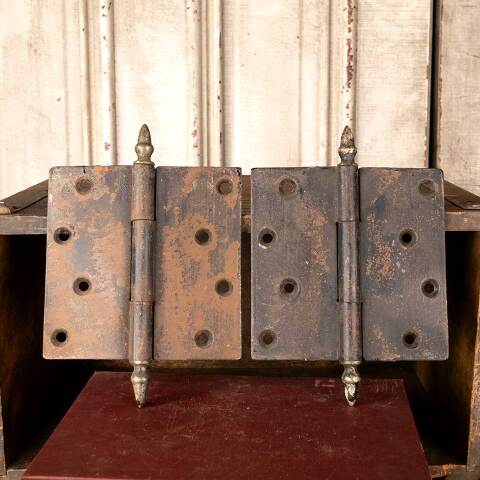 #14890 5" Antique Cast Iron Door Hinges Hardware image 2