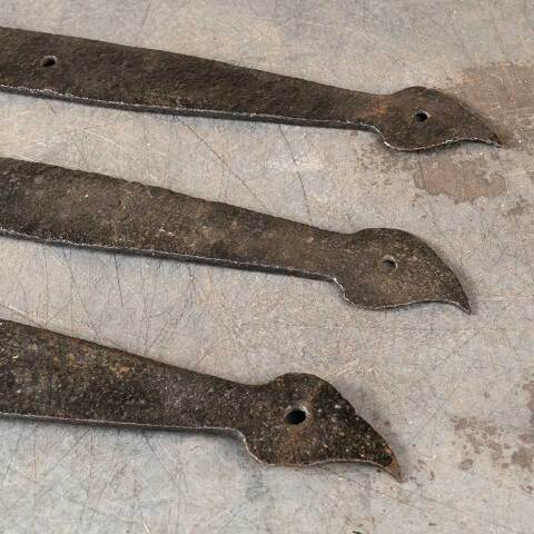 #15199 Antique Wrought Iron Strap Door Hinges image 3