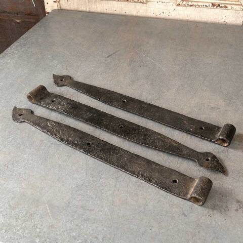 #15199 Antique Wrought Iron Strap Door Hinges image 8