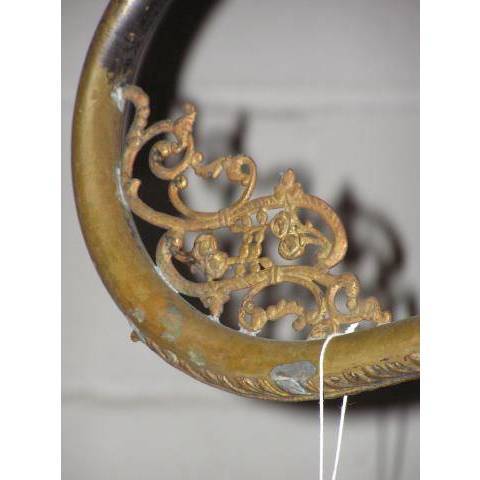 #1696 Antique Brass Oil Lamp image 4