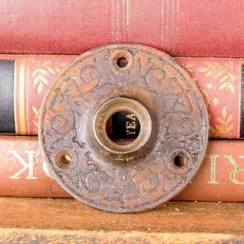 #18911 Antique Ornate Cast Iron Doorknob Rosette image 5