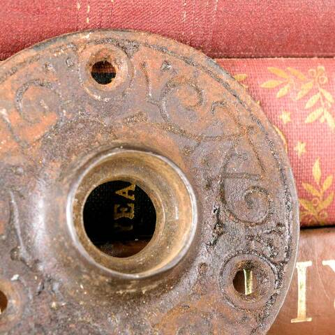 #18911 Antique Ornate Cast Iron Doorknob Rosette image 3