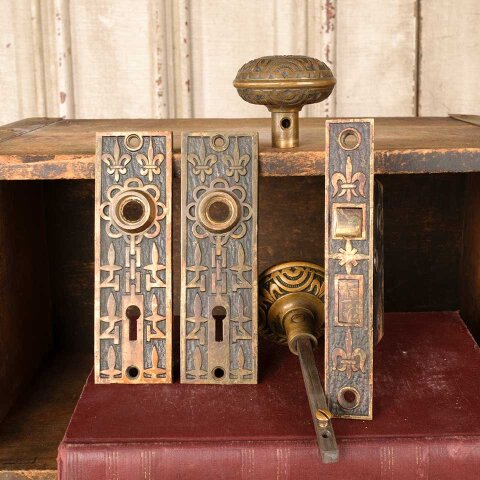 #23607 Antique Mallory Wheeler Door Hardware Set image 3