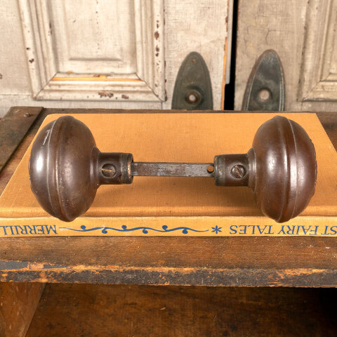 #26732 Antique Lockwood Steel Doorknob Pair image 4