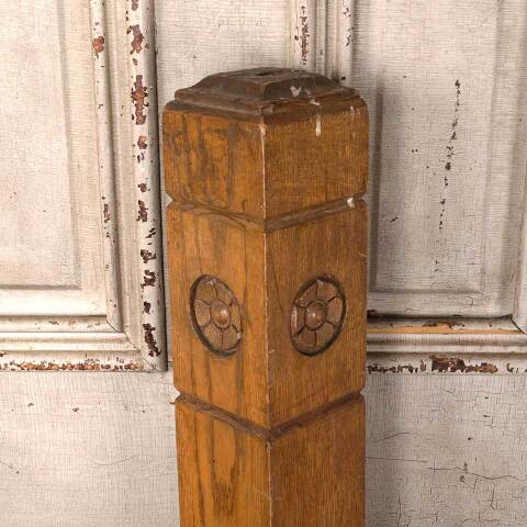 #27778 Salvaged Antique Oak Staircase Newel Post image 2