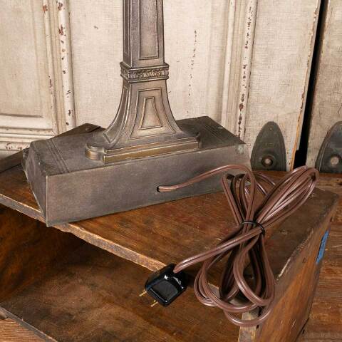 #30158 Antique Banker's Library Desk Brass Lamp image 8