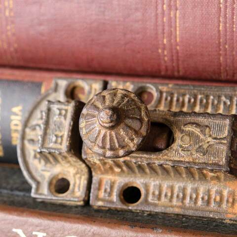 #30338 Antique Ornate Victorian Cabinet Latch image 5