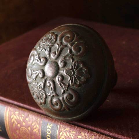 #30441 Antique Ornate Brass Sargent Single Doorknob image 2