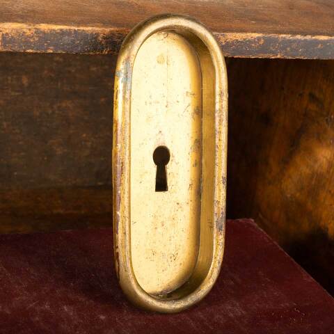 #32251 Antique Solid Brass Oval Pocket Door Pull image 3