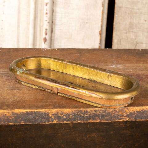 #32251 Antique Solid Brass Oval Pocket Door Pull image 5