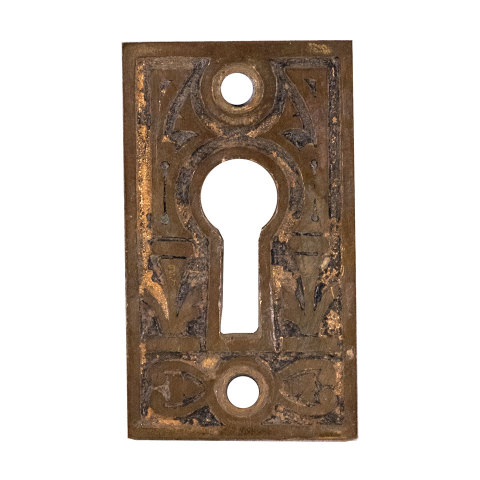 #32847 Antique Brass Keyhole Escutcheon image 2