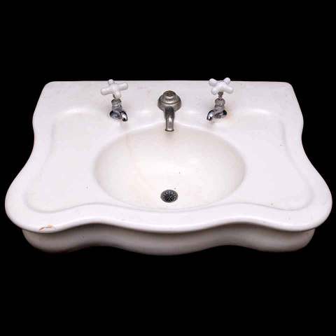 #34005 Antique Porcelain Bathroom Sink & Legs image 2