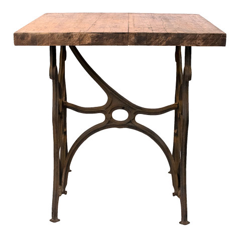 #35082 Repurposed Wood and Cast Iron Table image 4