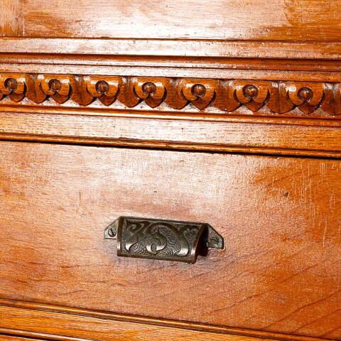 #35549 46x103 Salvaged Oak Built-In China Cabinet image 6