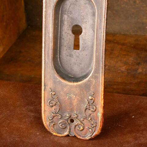 #35634 Antique Brass Pocket Door Pull Hardware image 5