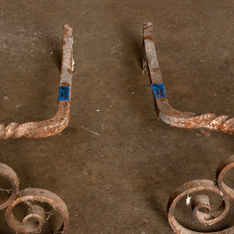 #37582 Wrought Iron Fireplace Andirons image 4