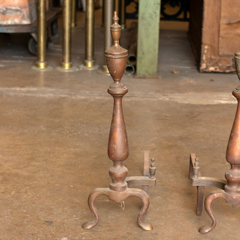 #37770 Brass Fireplace Andirons image 2