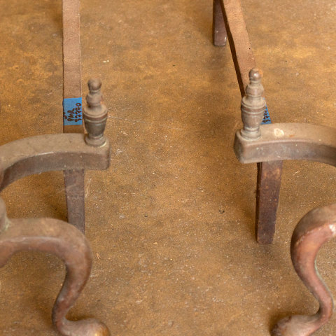 #37770 Brass Fireplace Andirons image 5