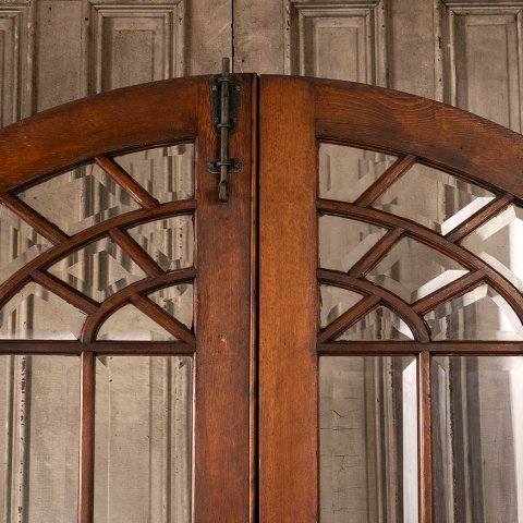 #38516 60x84 Antique Arched French Entry Doors image 2