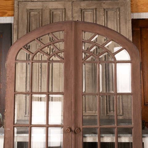 #38516 60x84 Antique Arched French Entry Doors image 7