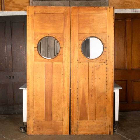 #38900 Salvaged Pine Doors with Beveled Portholes image 5