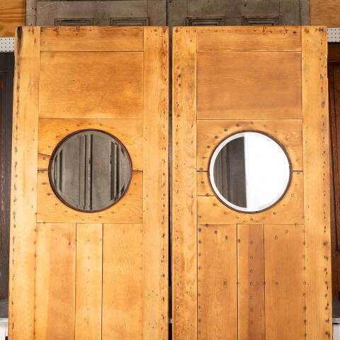 #38900 Salvaged Pine Doors with Beveled Portholes image 2