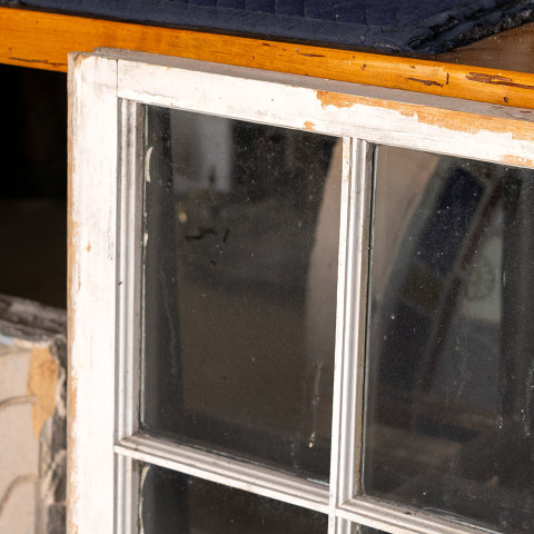 #38912 Salvaged 12 Lite Wood Window Wavy Glass image 2