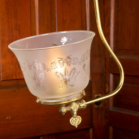 #38990 Brass Converted One Arm Gas Chandelier image 5