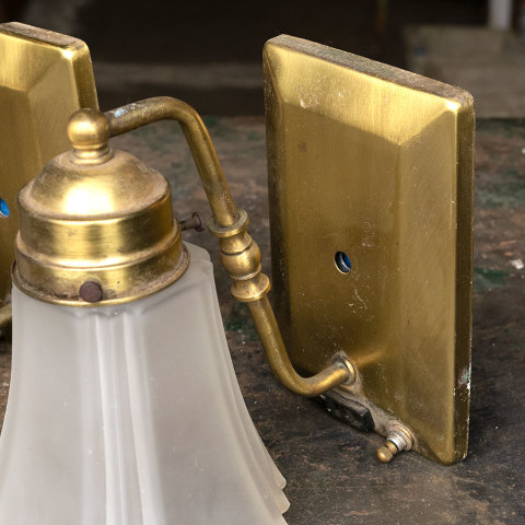 #39119 Brass Wall Sconces with Shades image 5