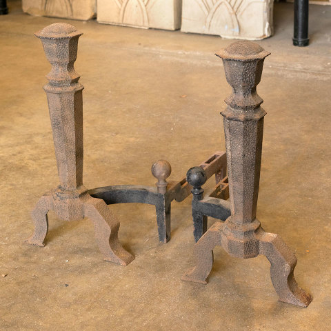 #39189 Antique Arts & Crafts Fireplace Andirons image 2