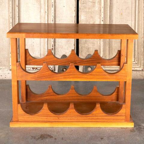 #39569 Vintage Walnut Wood 8 Bottle Wine Rack image 2